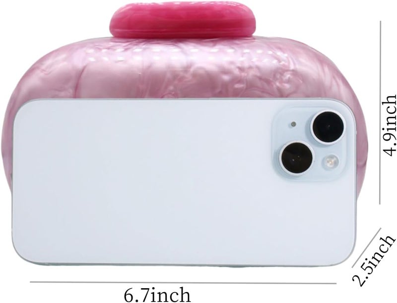 GSYPS Acrylic Evening Clutch Bag for Women Shell Shape Shoulder Crossbody Bag Glitter Marble Purse Handbag - Image 2